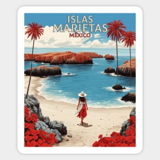 Isla Marietas Mexico Vintage Poster Tourism 2 Sticker